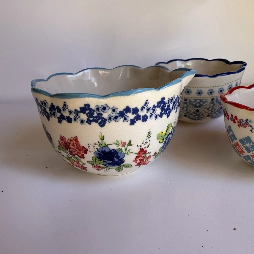 The Pioneer Woman Classic Charm Measuring Bowls Set Of 4 Floral Colorful
